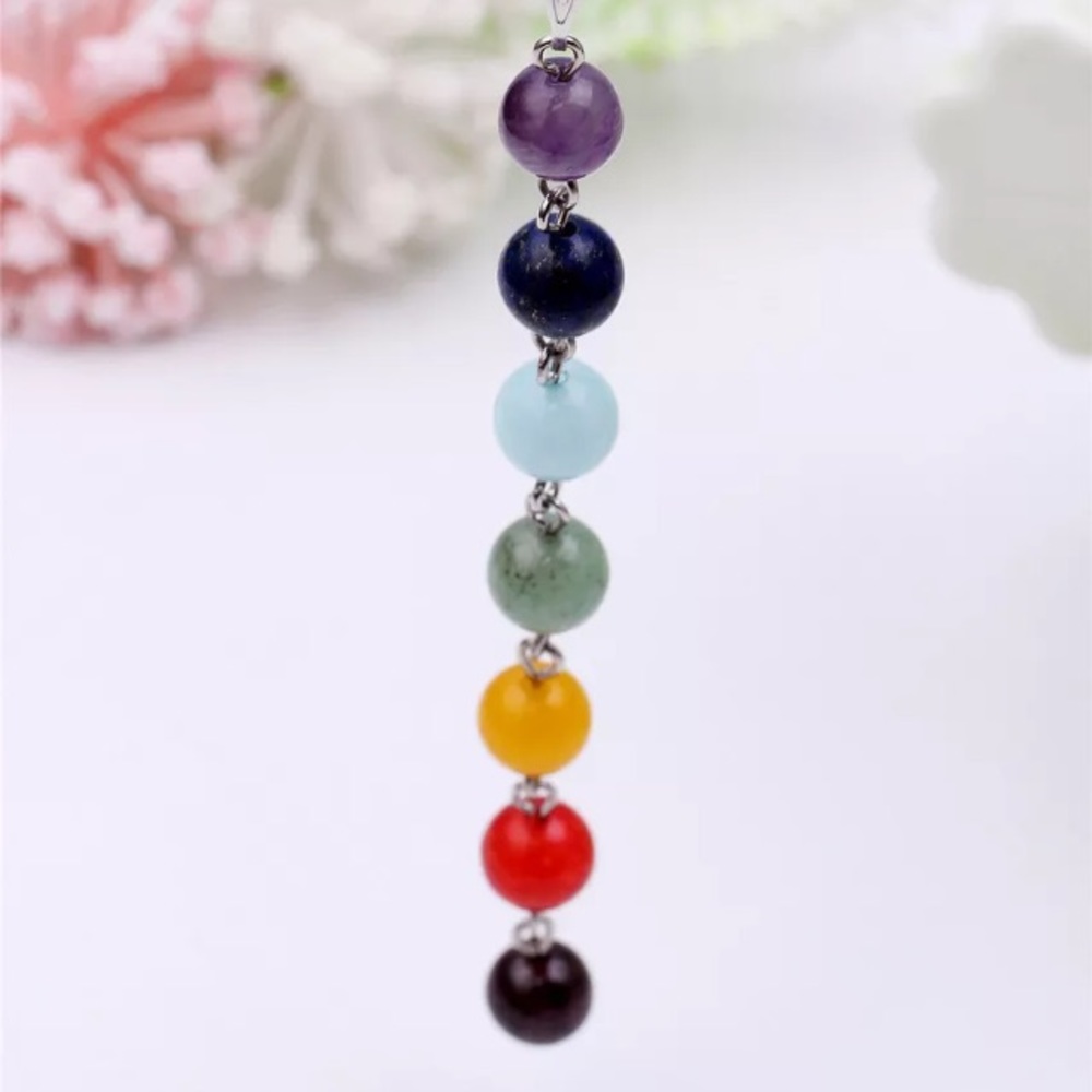 ❤️gorgeous🌈 multicolor beads silver necklace - Picture 3 of 8